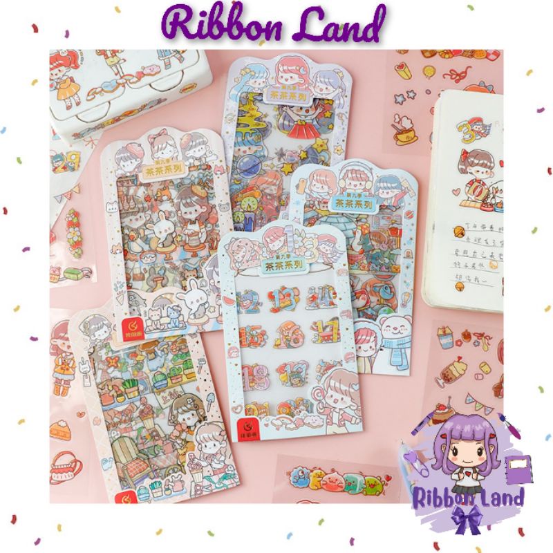 

(4 lembar )Stiker Dekorasi PET Girl Activity