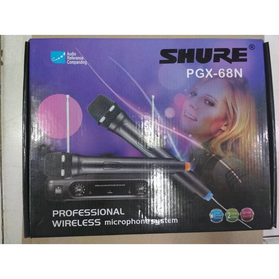 MIC WIRELESS SHURE PGX -68 N MIC HANDHELD NEW-HITAM