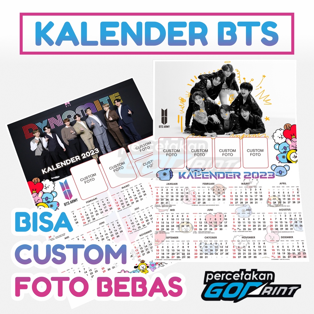 

Kalender dinding BTS 2023 custom kustom foto | kalender kpop bts bt21 | kalender poster BTS Jin, Suga, J-Hope, RM, Jimin, V, Jungkook