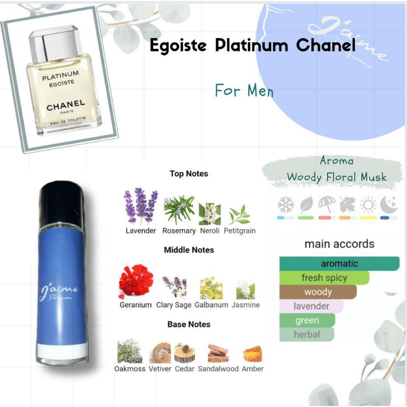 J'aime Inspired Parfum  Egoiste Platinum Men