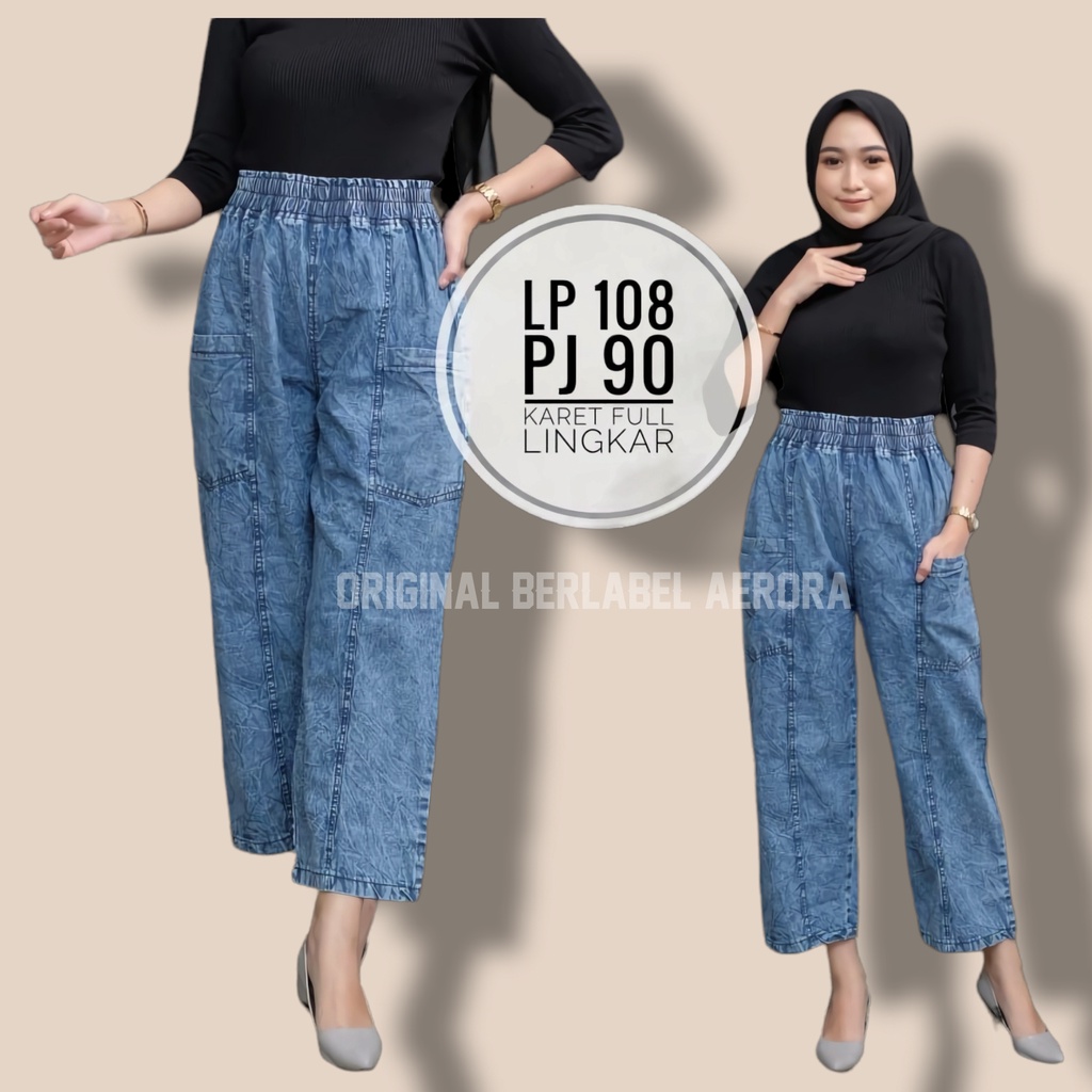 Celana Boyfriend Baggy Bagy Pants Jeans Panjang Wanita Jumbo Premium Hightwaist Kekinian Lp 75-108 P 90 Size Fit M-XXL