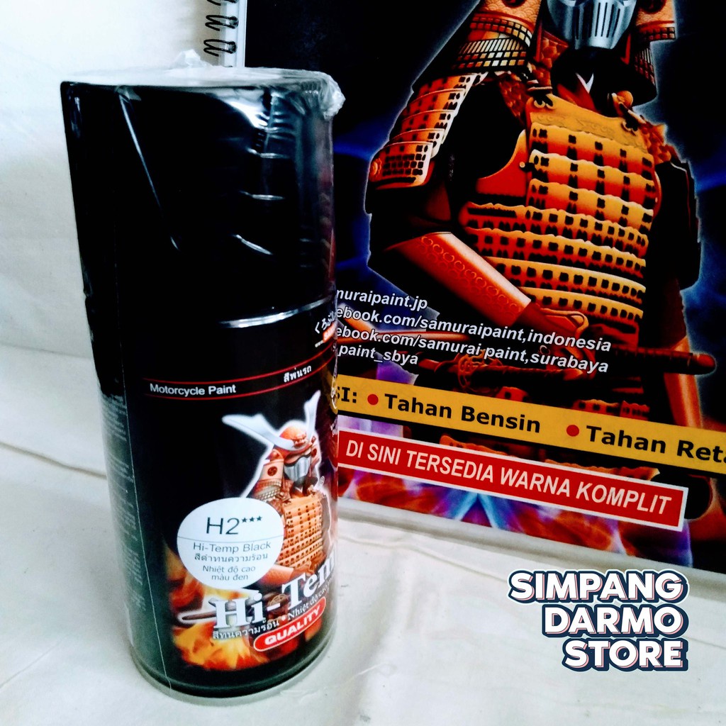 cat semprot spray SAMURAI black doff anti panas H2. buat mesin knalpot kompor dll