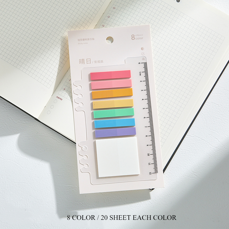 200 Lembar Sticky Note Warna Neon Untuk Pembatas Buku-I