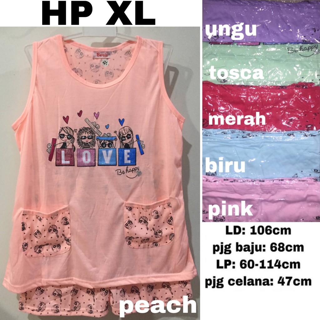 BAJU TIDUR BERIS HP XL - girls love