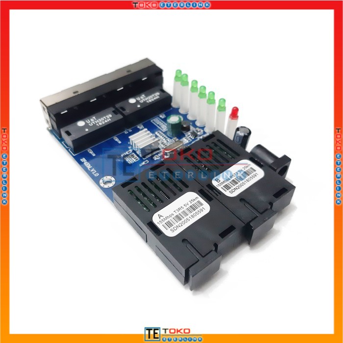 【Support POE】10/100M 2F4E 2 SC 4 RJ45 Ethernet  PCBA Single Mode 5V-12V input-6