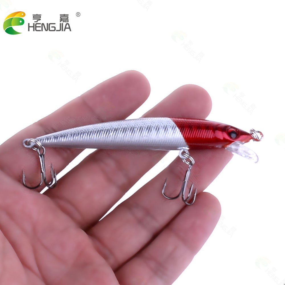 HENGJIA 5pcs Floating Minnow 8.5cm 6g Umpan Fishing Lure Depth 0.3-1.5M Artificial Hard Bait 3D Eyes Fishing Tackle