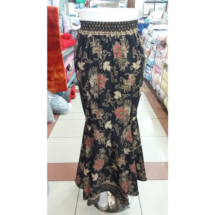 Rok Duyung Bawahan Kebaya Motif Azalea Hitam