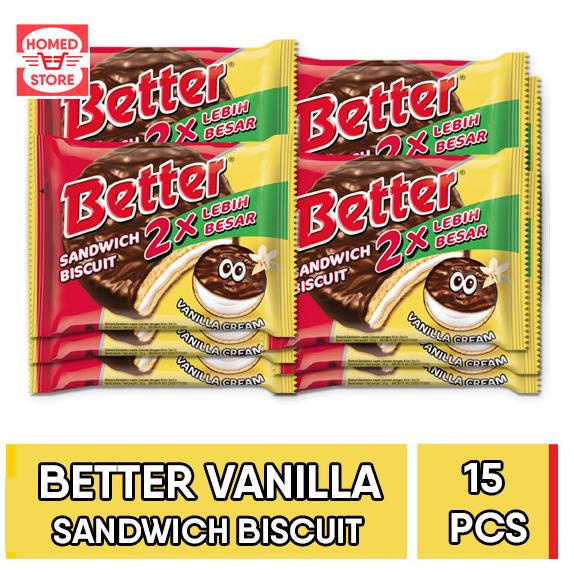 

Big Sale Better Sandwich Biskuit Vanilla 1 Renceng (15 Pcs) MURAH Big Sale