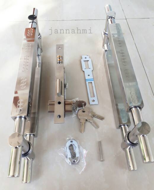 2 set handle tusuk baut tembus 45cm + 1 set bodypelor kunci