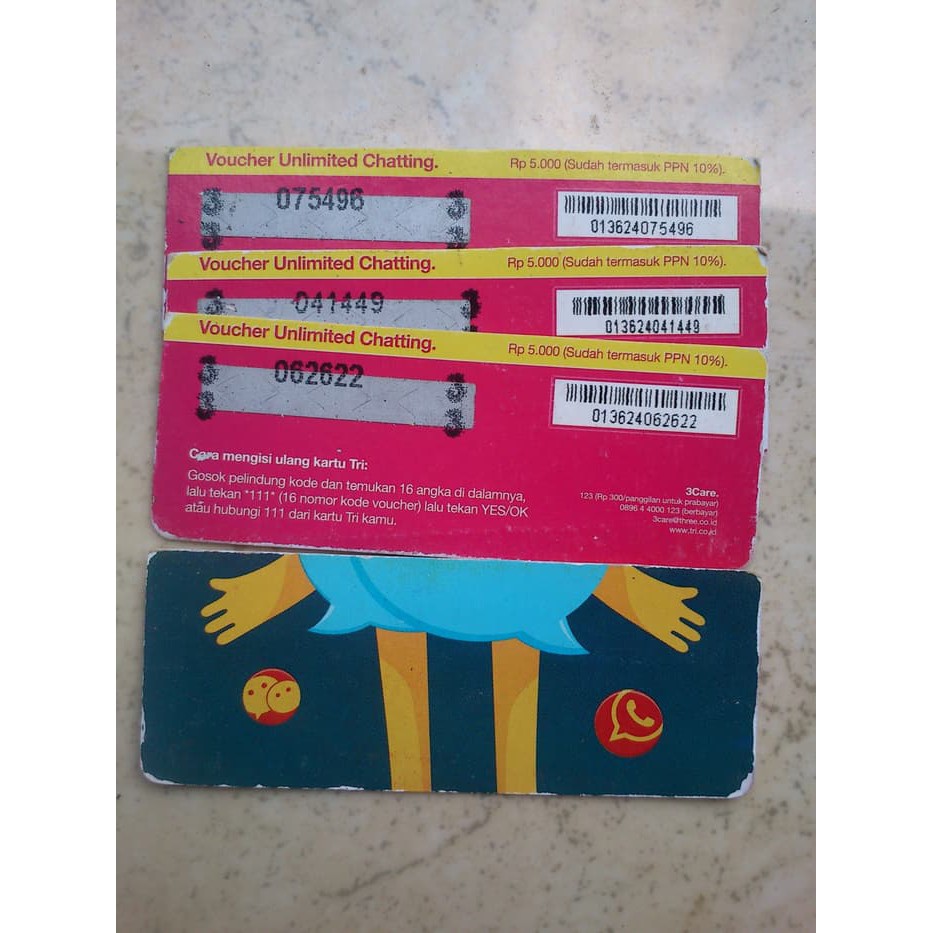 Jual Voucher Unlimited Chatting 1 bulan  tri unlimited   chatting unlimited Diskon