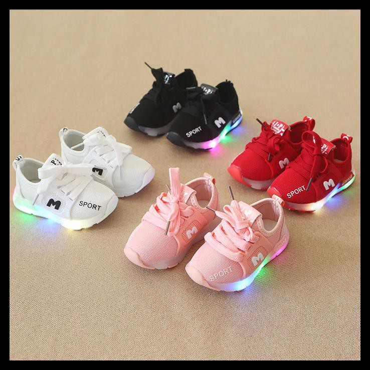 Sepatu Anak Led Little M 2019 - 21, Black