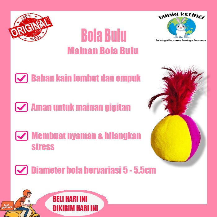 Mainan Kucing Bola Bulu Velboa Interaktif