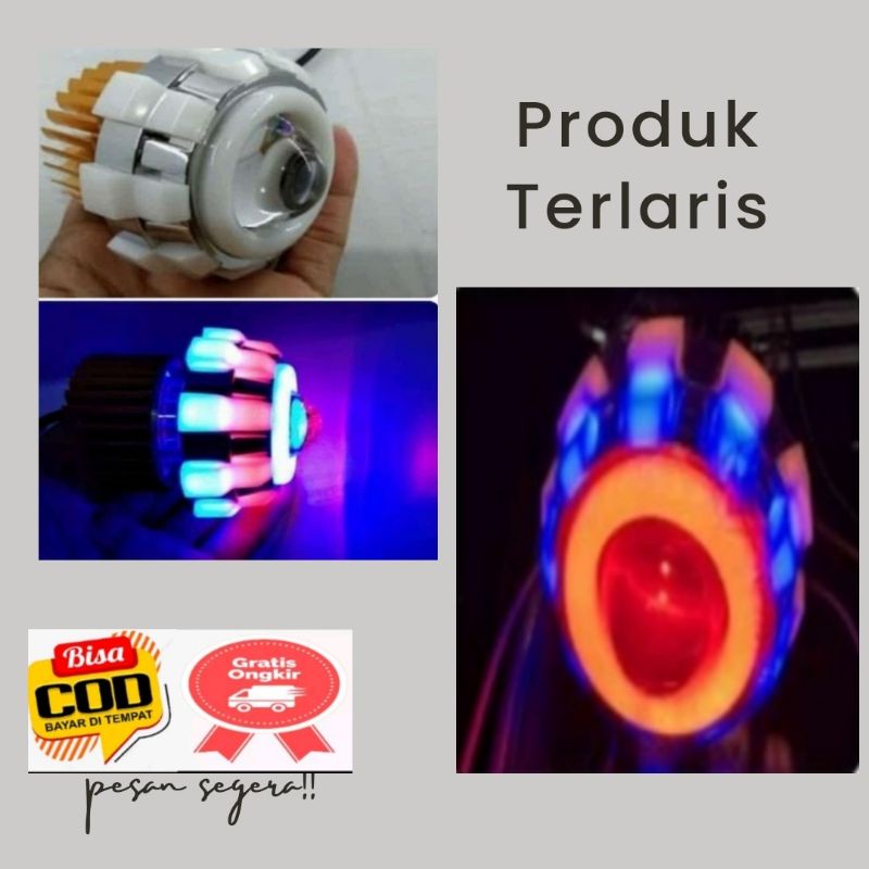 LAMPU DEPAN PROJIE 3 RING - LAMPU DEPAN PROJI UBUR UBUR -LAMPU MOTOR UNIVERSAL
