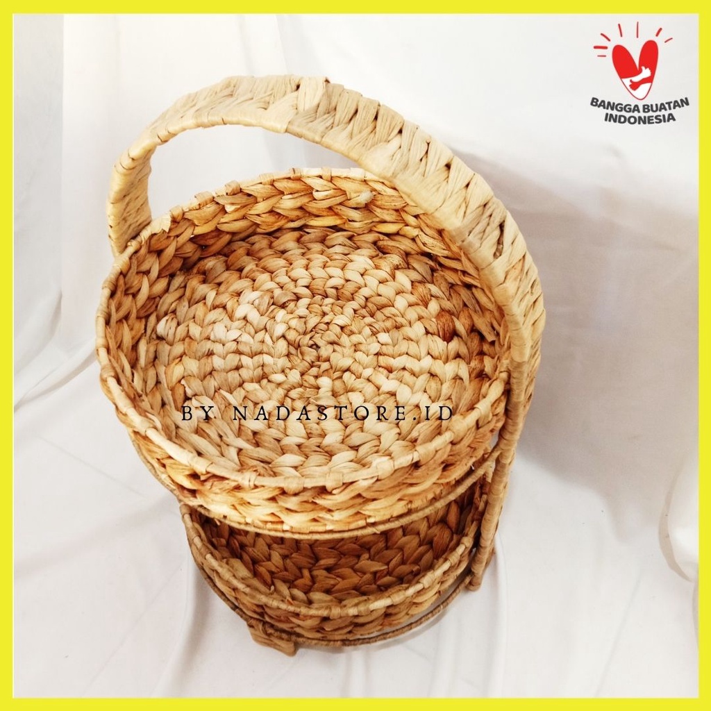 TATAKAN BUAH - KERANJANG BUAH / FRUIT BASKETS FROM WATERHYACINTH , DISPLAY BASKETS CODE EC-04