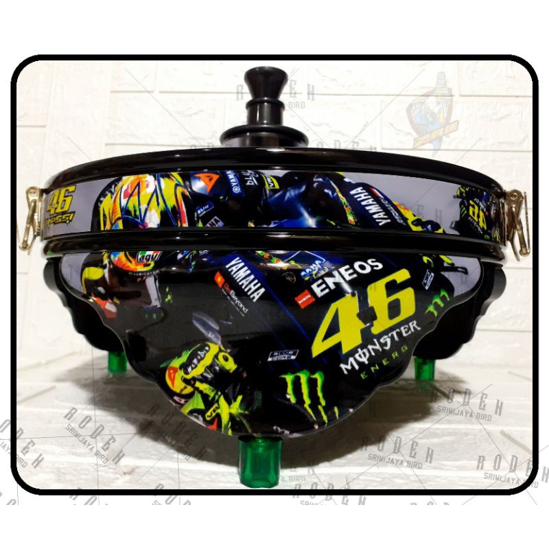 TEBOK LOVEBIRD PVC MOTIF VALENTINO ROSSI PETRONAS TERBARU | Sangkar Kandang Burung Love Bird Stiker 