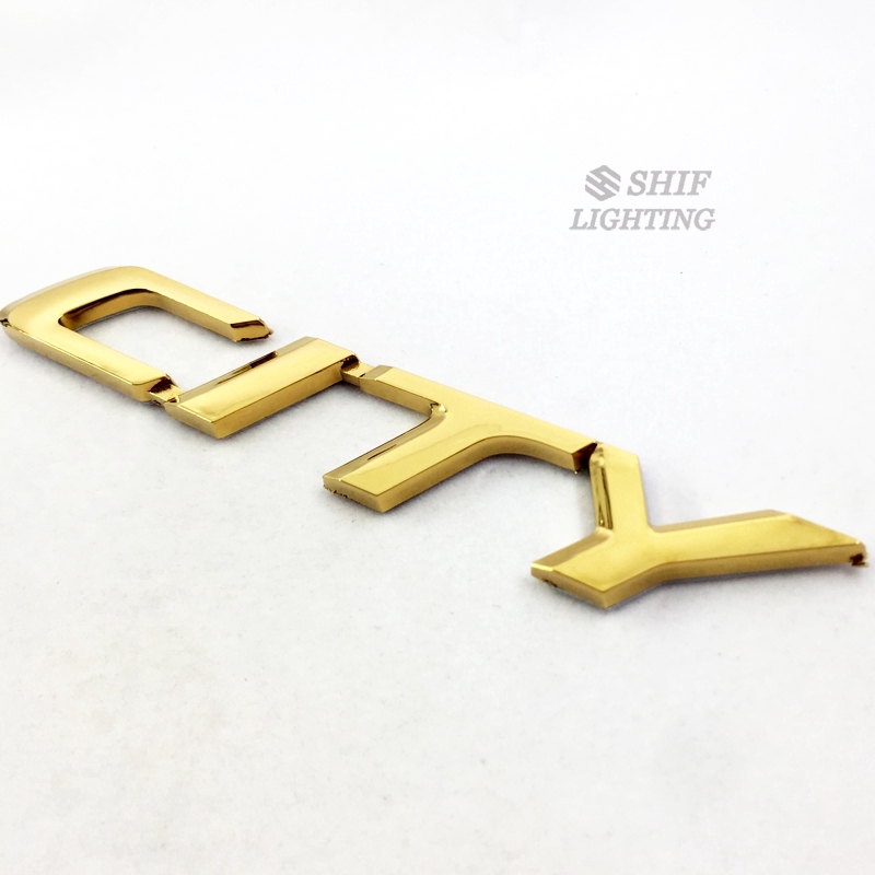 1pc Stiker Emblem Logo Kota Bahan ABS Warna Emas Untuk Bagasi Belakang Mobil Toyota