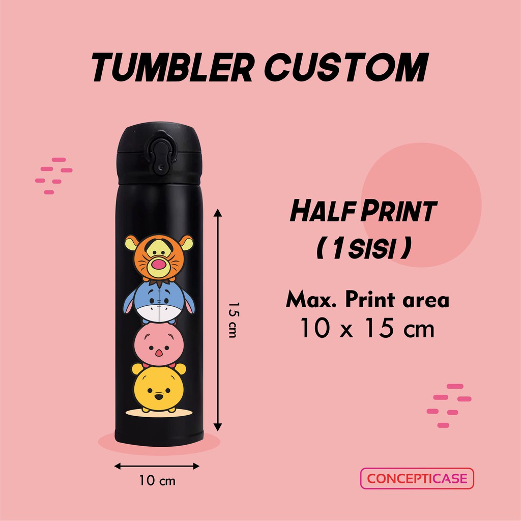 TUMBLER STAINLESS TERMOS NIAGARA PRINT CUSTOM HALF PRINT ATAU 1 SISI