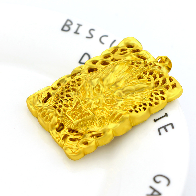 Kalung Emas 916 24K Dengan Liontin Naga Untuk Pria