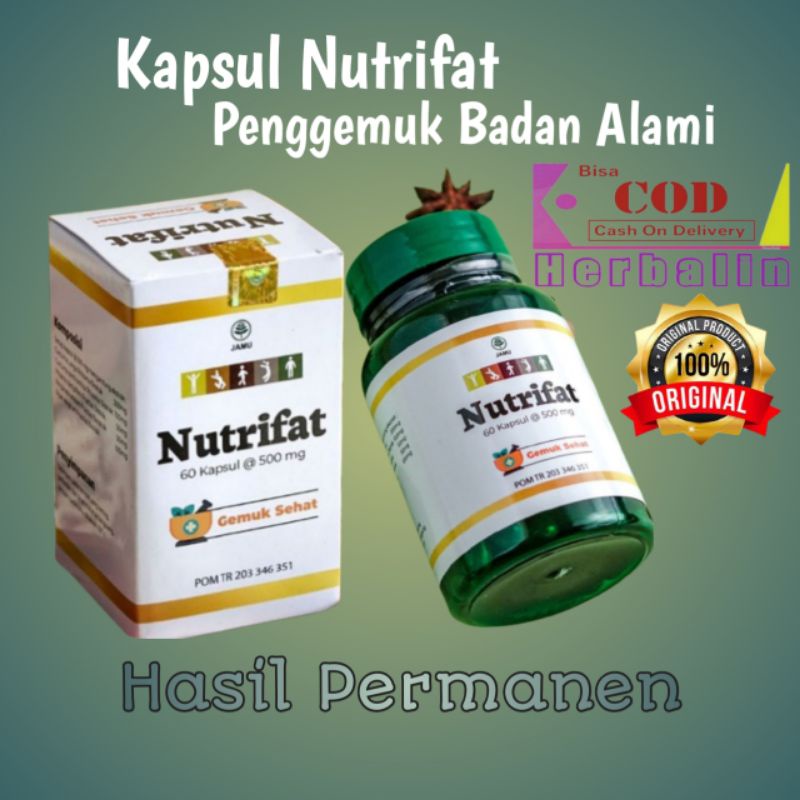 (PROMO BELI 1 GRATIS 1) KAPSUL PENGGEMUK BADAN NUTRIFAT ASLI 100% ORIGINAL GEMUK SEHAT IDEAL HALAL M