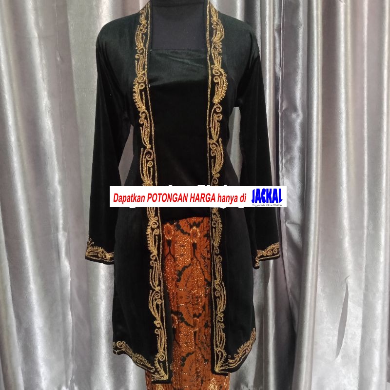 Baju Atasan Wanita Kebaya Bludru Kutubaru Panjang Bordir Cornelia Pakaian Kebaya Encim Bludru Peremp