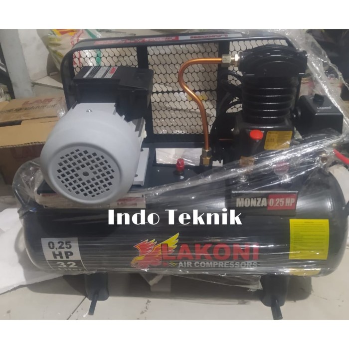 Kompresor angin 14hp Lakoni Monza 0,25E + motor 0,25M (dynamo 1/4hp)