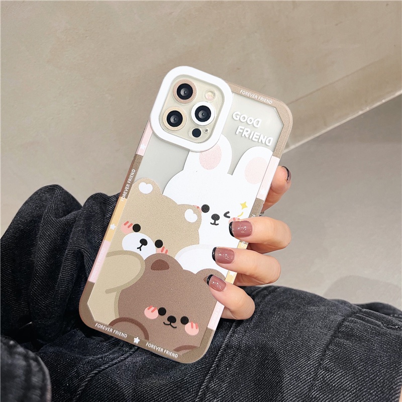 Soft Case Tpu Transparan Shockproof Motif Kartun Beruang Untuk Infinix Hot 9 10 11 Play 11s 10 lite Smart 6 5