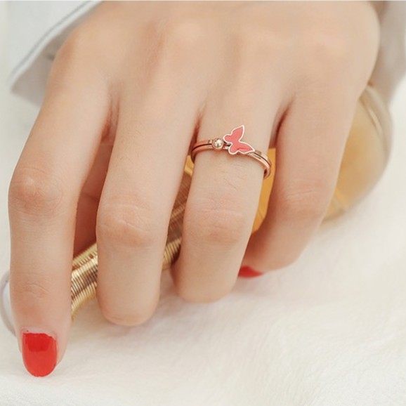 Cincin Titanium Mini Korea Wanita CK121 warna bisa untuk cincin kawin nikah fashion 2in1
