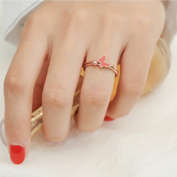 Cincin Titanium Mini Korea Wanita CK121 warna bisa untuk cincin kawin nikah fashion 2in1