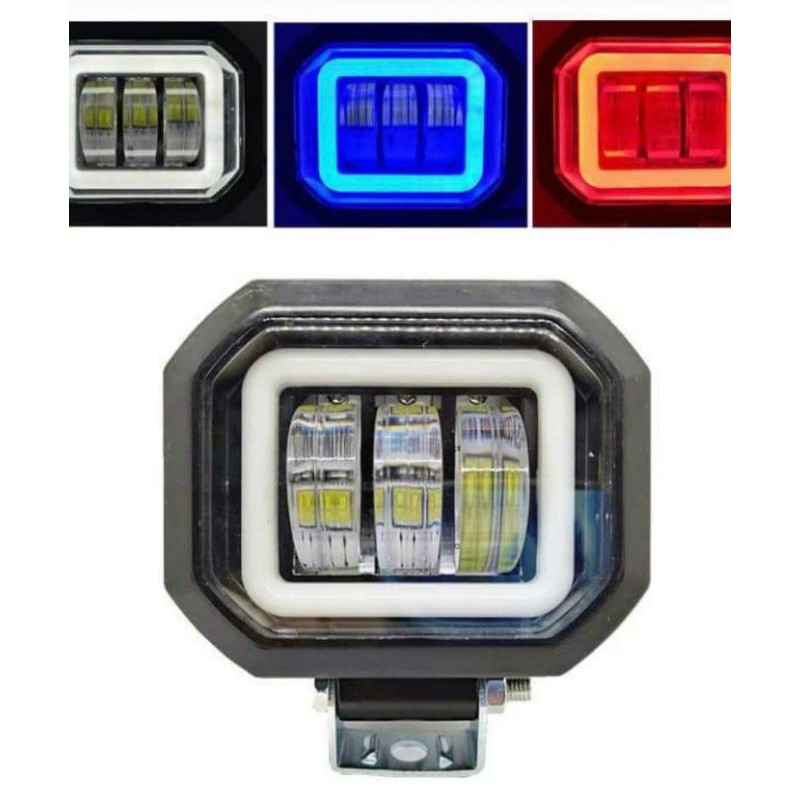 Lampu Daymaker Mini Kotak 3 Mata 60watt HJG - Day Maker Mini Kotak Led Cree 3mata 60watt Lensa 6D