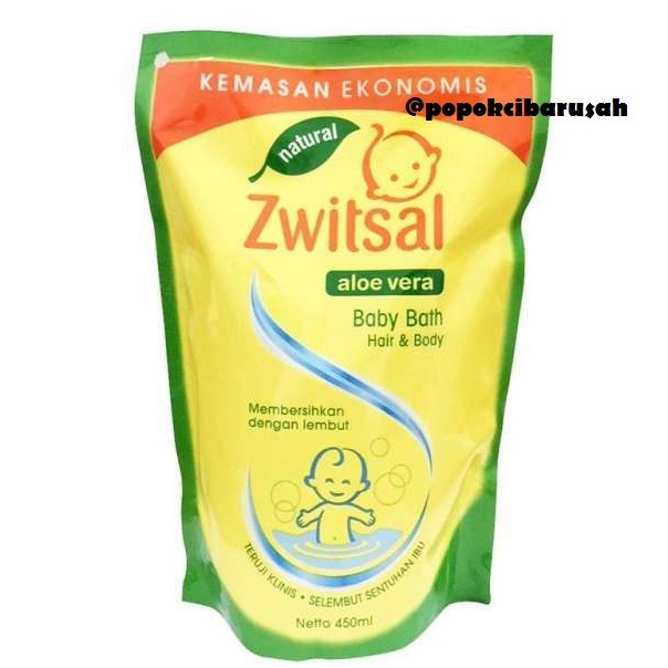 Zwitsal AloeVera Baby Bath Hair&amp;Body Refil 450ml/popokcibarusah