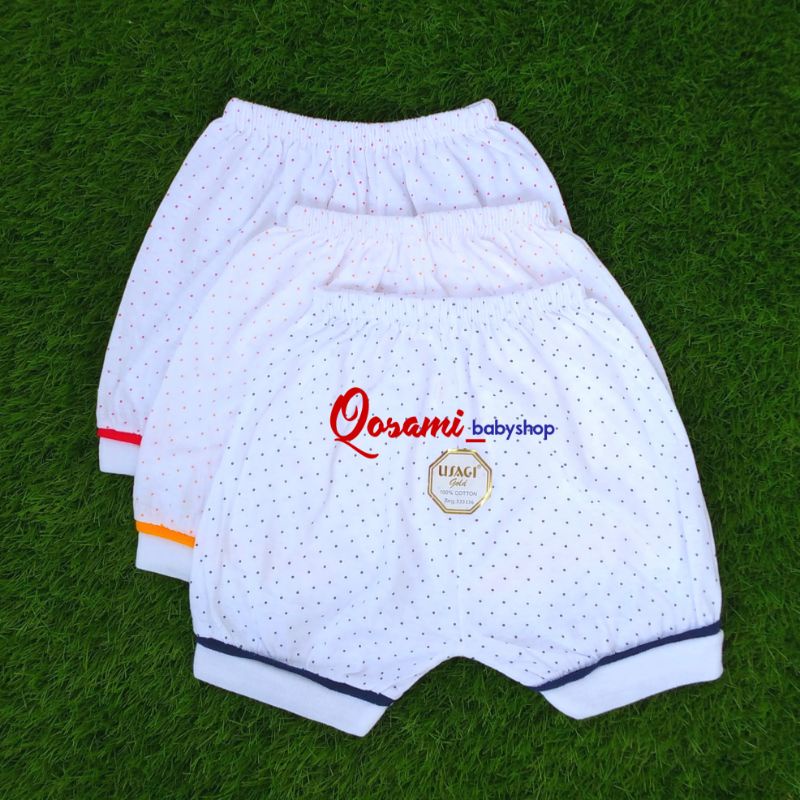 USAGI 3 pcs Celana Pendek Bayi Motif Bintik/Volkadot SNI