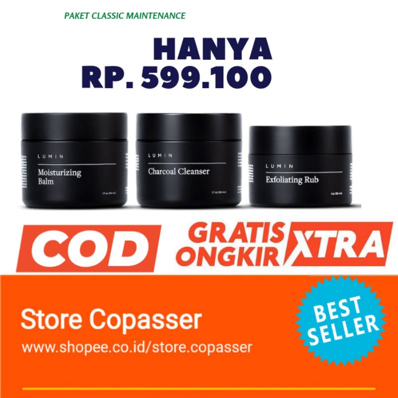 Lumin Skin Care Paket Classic Maintenance l Promo Lumin Skincare Pria Premium Termurah  ORI