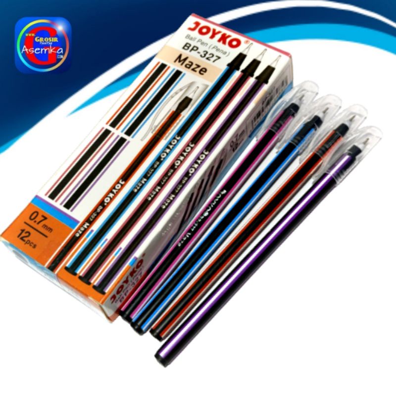 Bolpen Pulpen Pena Joyko BP-327 Maze 0.7 mm grosir 12pcs