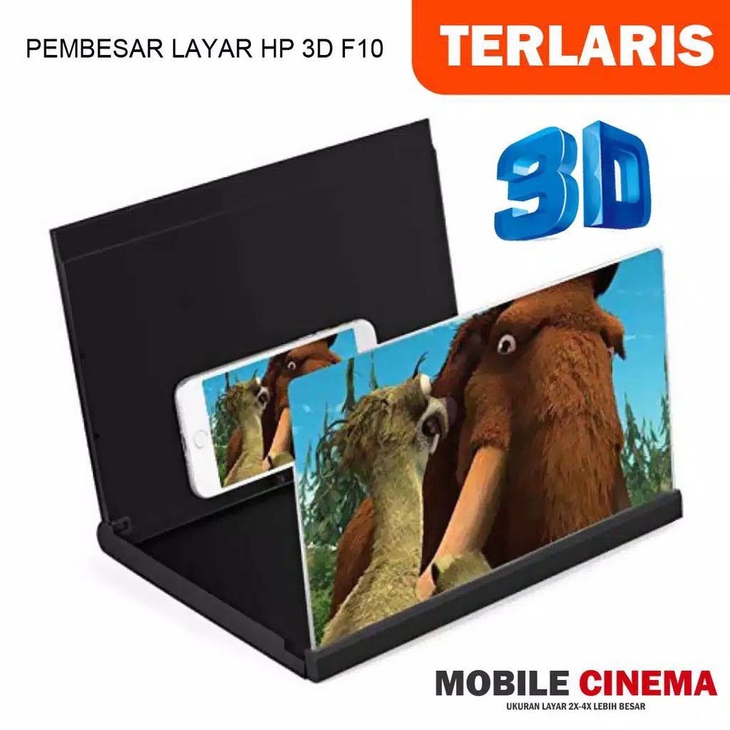 Termurah Kaca Pembesar Layar hp ukuran terbesar F10 5D Full HD Kaca Pembesar Zoom Layar