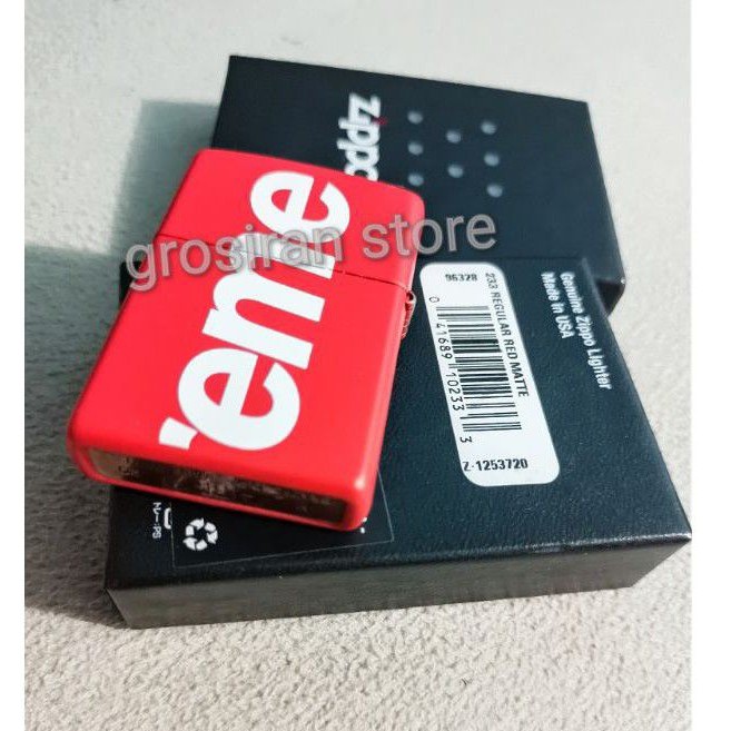 zippo supreme merah original red matte