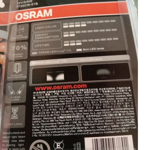 BOKLAM DEPAN LED KAKI 1 AC DC OSRAM  COOL WHITE 6000 KELVIN LED RIVING T19  BEBEK MATIC-2