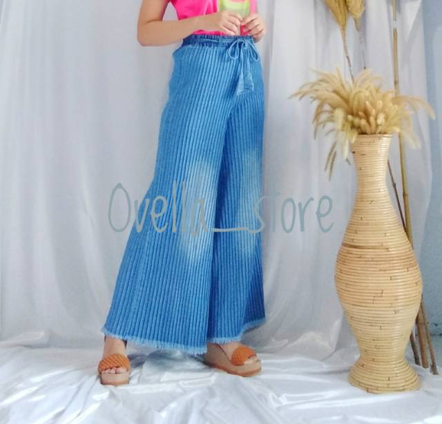 KULOT PLISKET SOFT DENIM