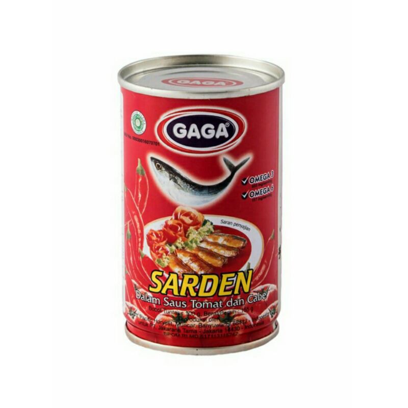 

Gaga Sardines Chili & Tomato 155G - Ikan Sarden