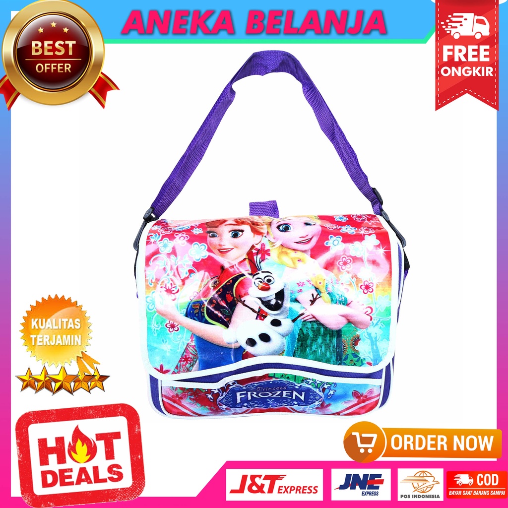 Tas Anak 2in1 Frozen Pink Lucu Selempang Ransel Sekolah Les Mudik Imut