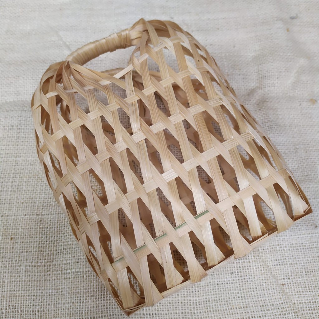 Tas Snack Nastar Natural/ tas keranjang bambu/ tas anyaman bambu murah