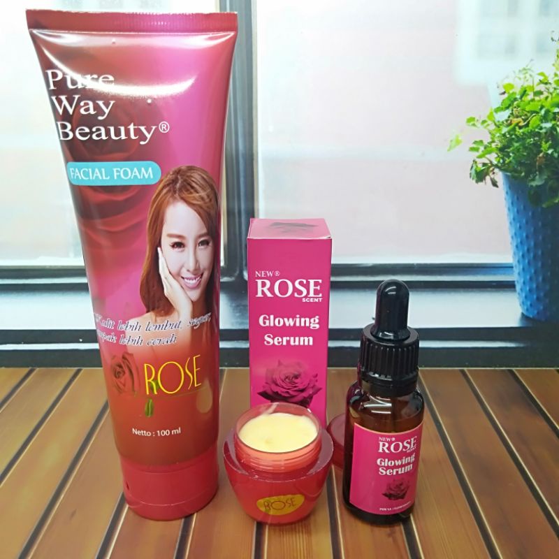 Paket Cream Rose 3In1 // Cream+Facial Foam+Serum