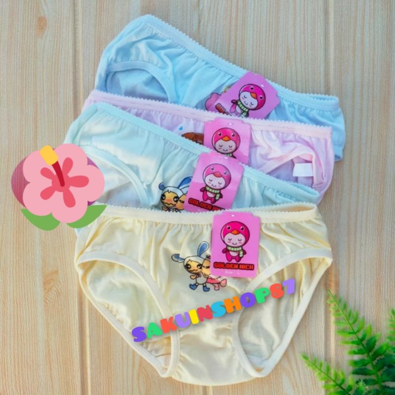 SAKUIN [6pcs]CD celana dalam anak Golden Nick 1189/cd anak gn 1189/cangcut anak perempuan/cd anak pe