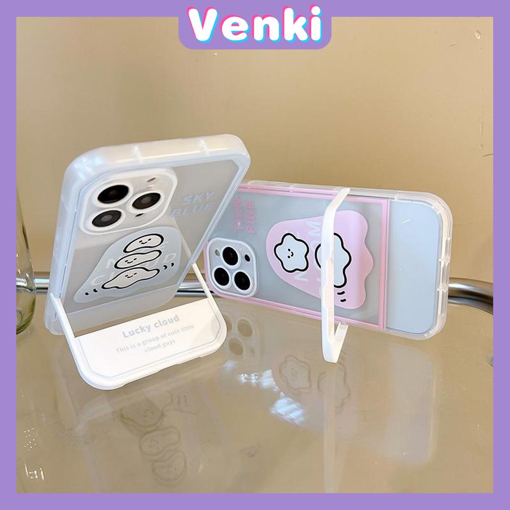 iPhone Case Acrylic Invisible Folding Stand Silicone Soft Case Shockproof Cover Camera Cloud Cute Cartoon Compatible For iPhone 11 Pro Max 13 Pro Max 12 Pro Max 7Plus xr XS Max