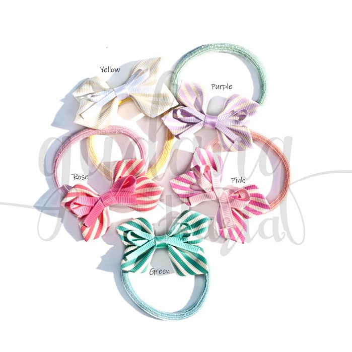 Ikat Rambut Stripped Ribbon Hairband Pita Garis Unik GH 200055