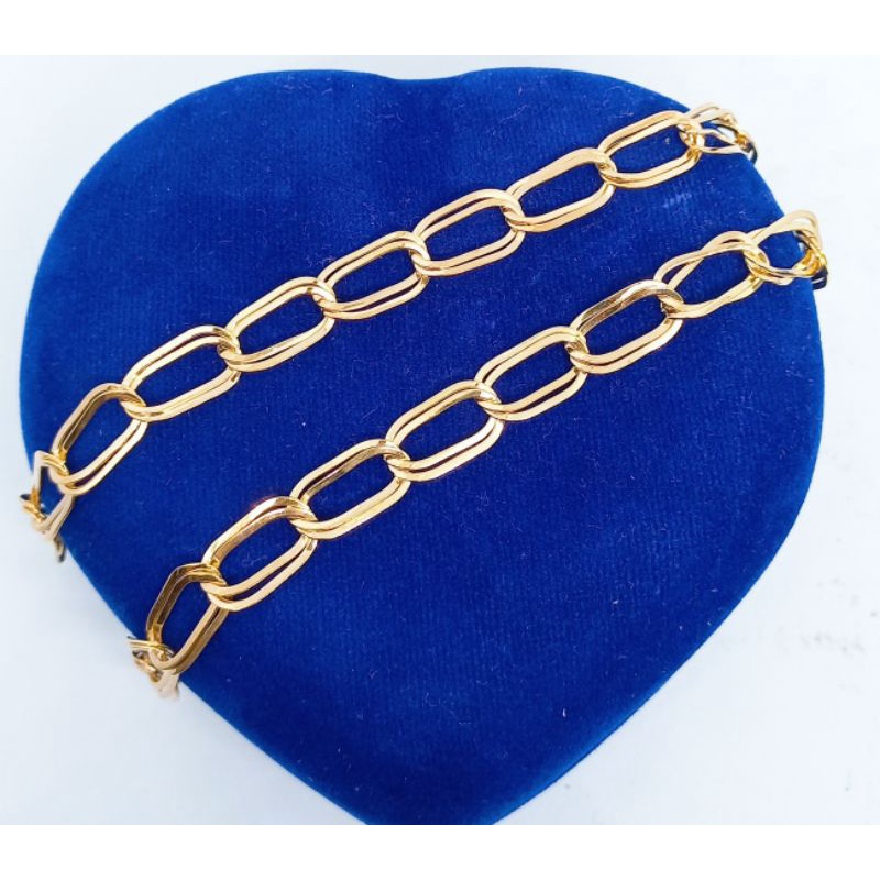 gelang tangan wanita perak asli lapis emas/gelang tangan rantai oval doble/gelang tangan asli silver 925 - perhiasan gelang tangan wanita perak 925 asli