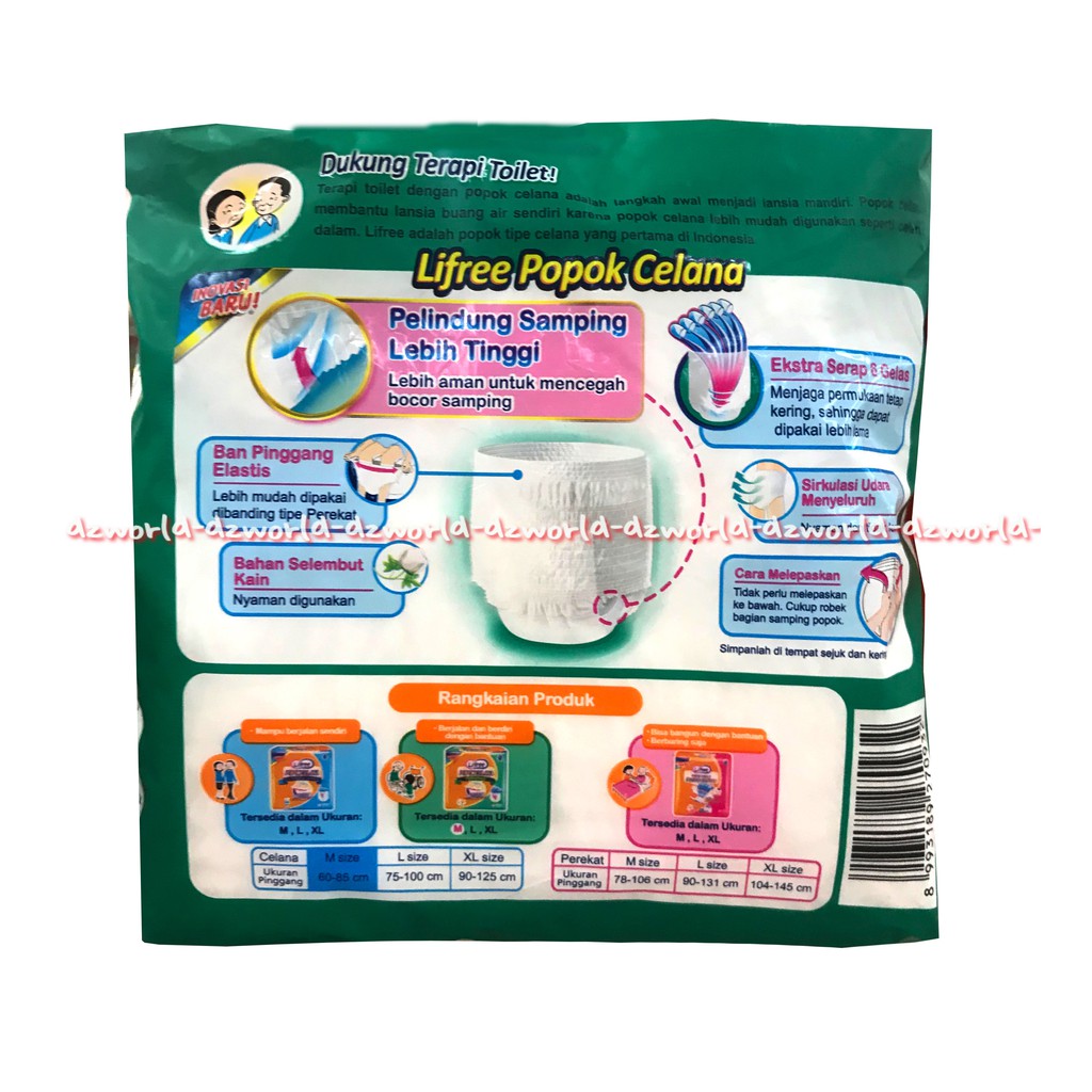 Lifree Popok Celana M 5 Extra Serap Diapers Dewasa Life Free Liffree Hijau M5 Diaper Orang Tua