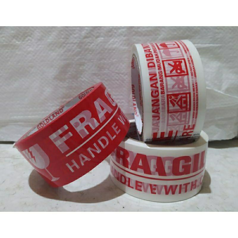 

LAKBAN FRAGILE PUTIH-MERAH 48mn×50meter MURAH