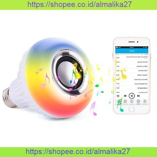 Bohlam Lampu  Kamar Rumah  Speaker Bluetooth RGB Remot  