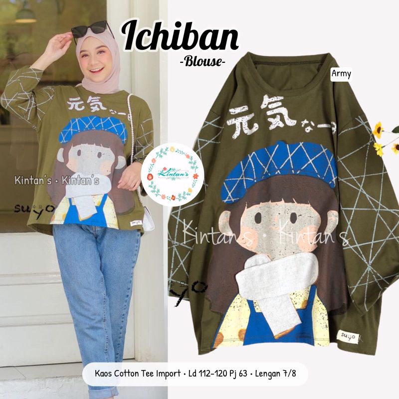 ICHIBAN BLOUSE BY KINTANS (BLOUSE WANITA) Blouse muslimah katun rekomended