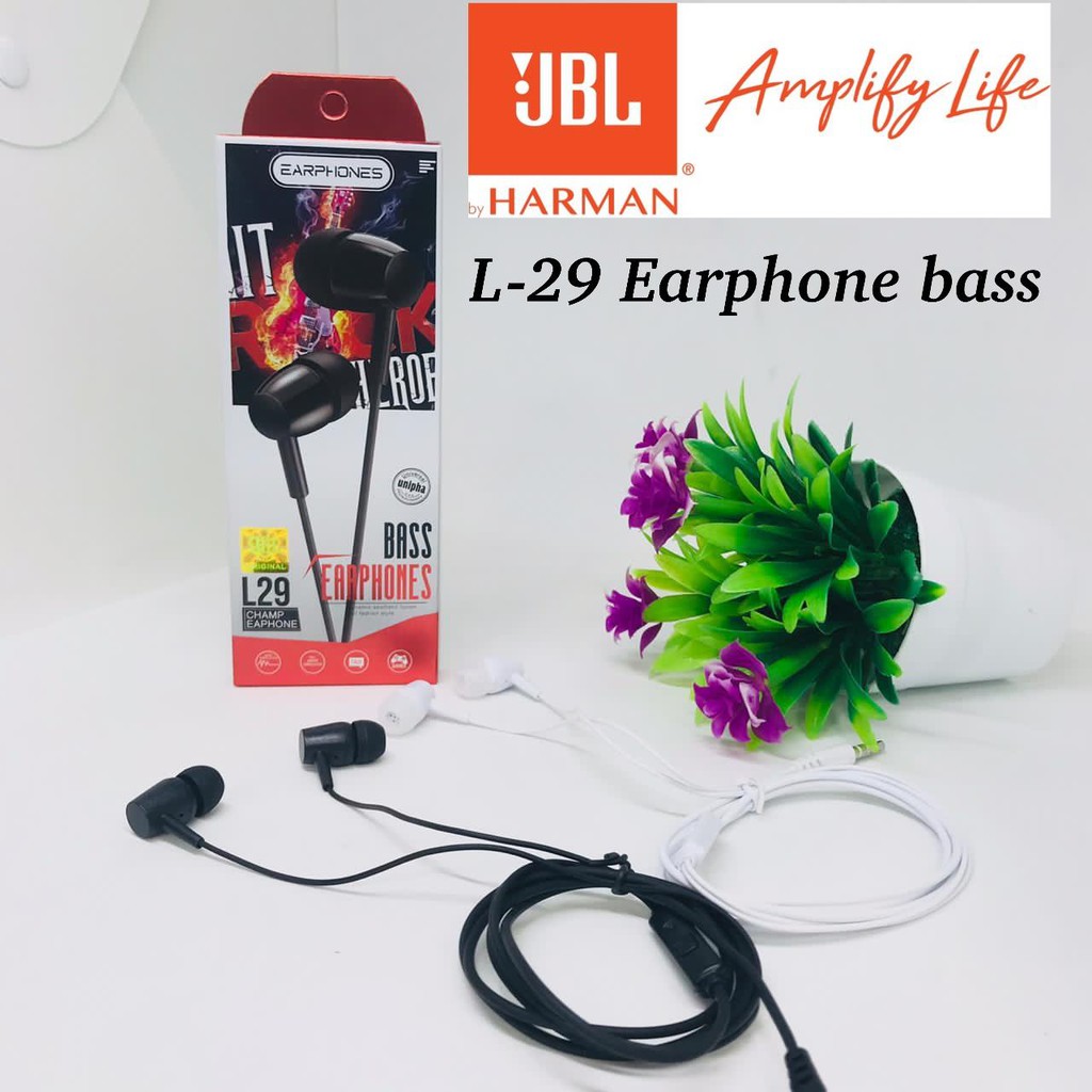 HANDSFREE EARPHONES PURE BASS L29 ORIGINAL COMPATIBEL HEADSET VIBOX MEGABASS UNIVERSAL